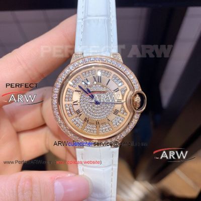 Perfect Replica Cartier Ballon Bleu Top Grade Diamond Face Lady Watch